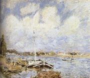 Alfred Sisley The boat on the sea Spain oil painting artist